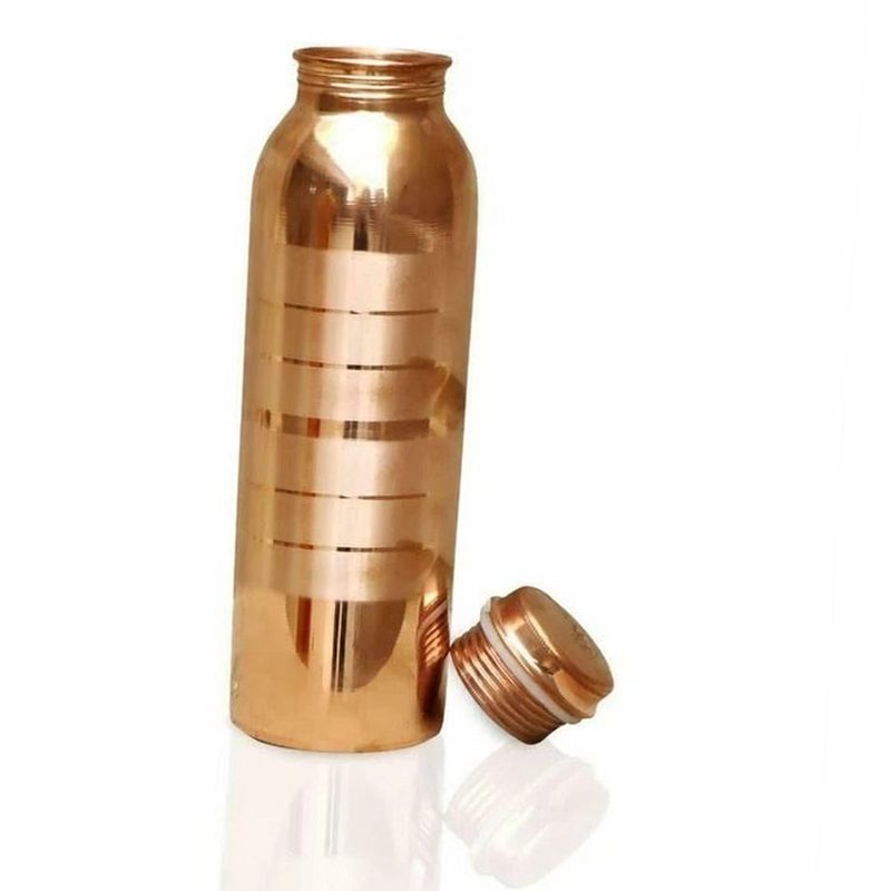 纯铜横纹水瓶 1升手工水壶 居家饮水杯 细节图1